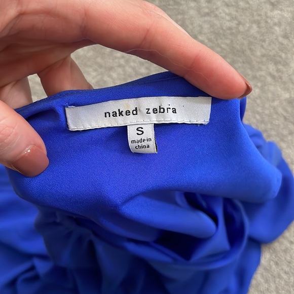 Royal Blue One Shoulder Dress/ Size S - Picture 2 of 2